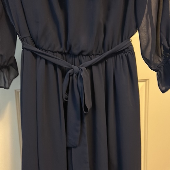 By & By Navy Blue off the shoulder Dress Size XL w/ adjustable straps - Picture 6 of 9